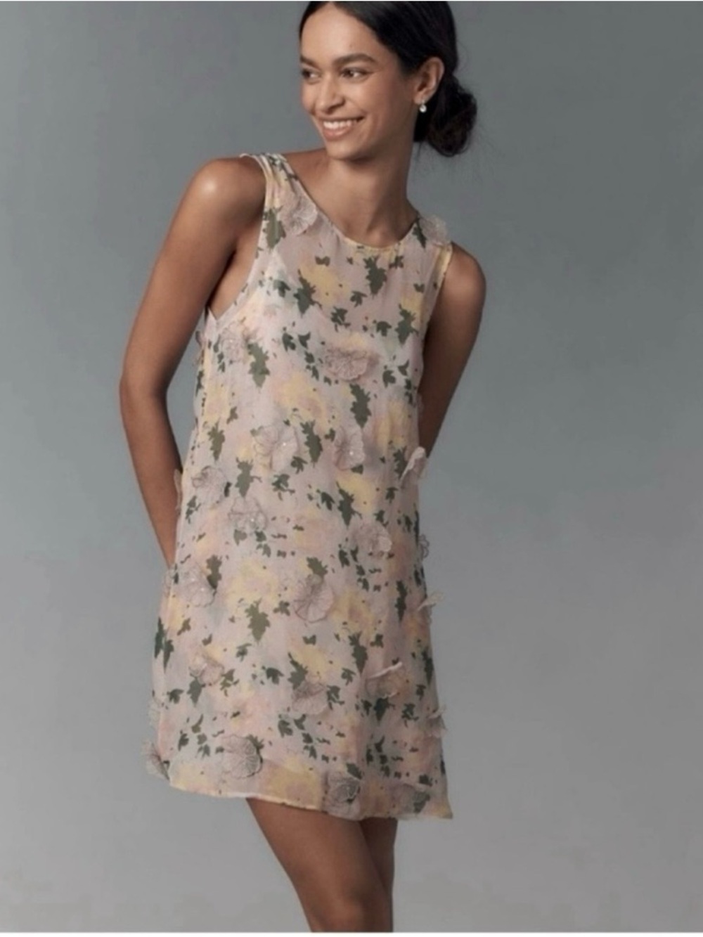 Pinnacle by Shruti Sancheti Sheer Floral Mini Dress ~ NWT